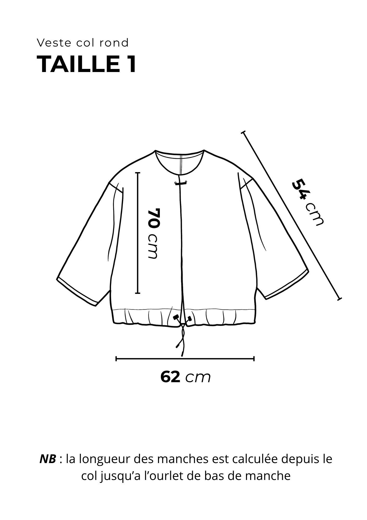 LA VESTE COL ROND 3/4
