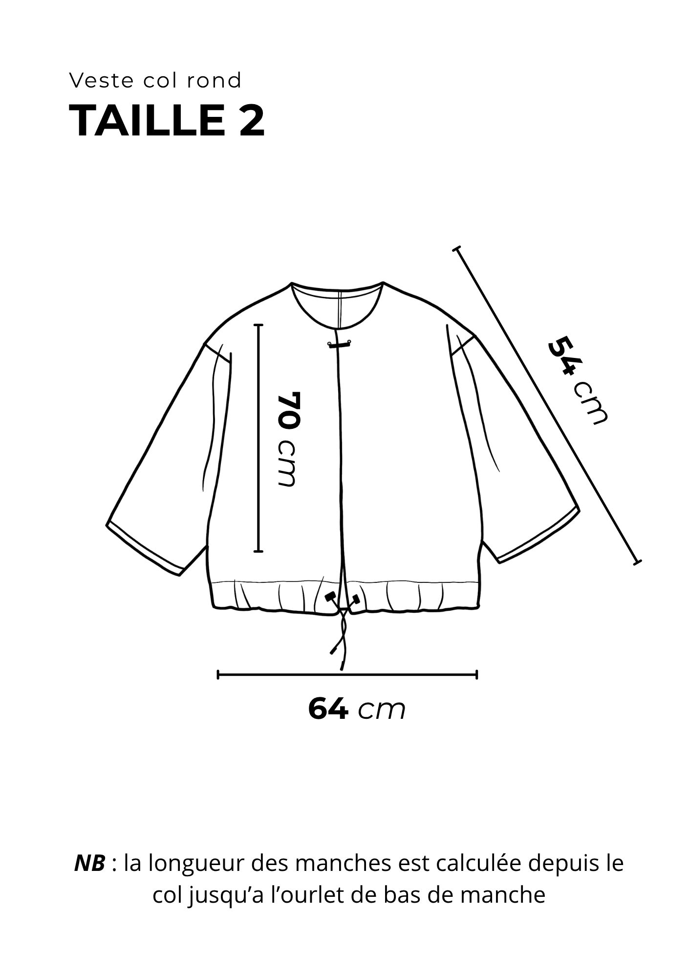 LA VESTE COL ROND 3/4