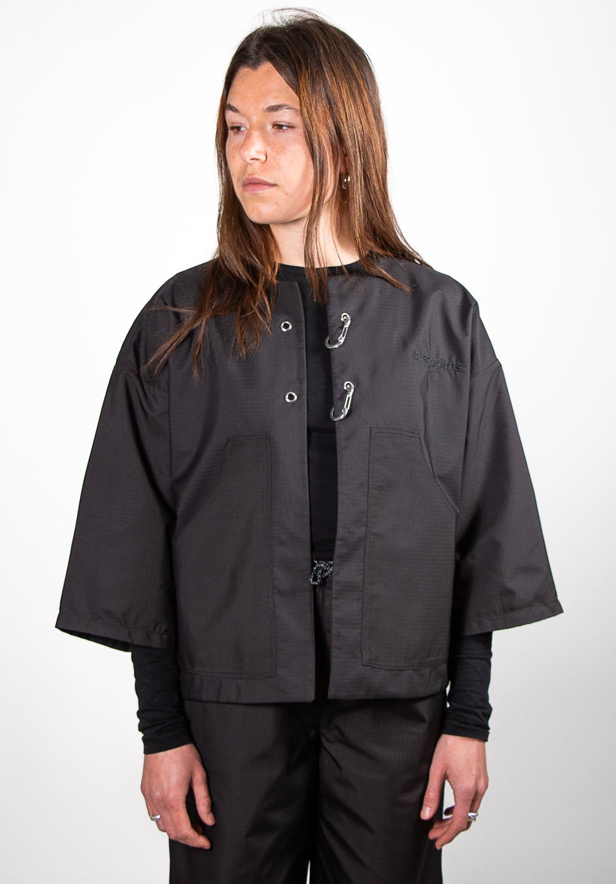 LA VESTE CROP COL ROND 3/4 (ATELIER)